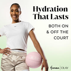 Olay Court Queen ingredient label highlighting hyaluronic acid and niacinamide