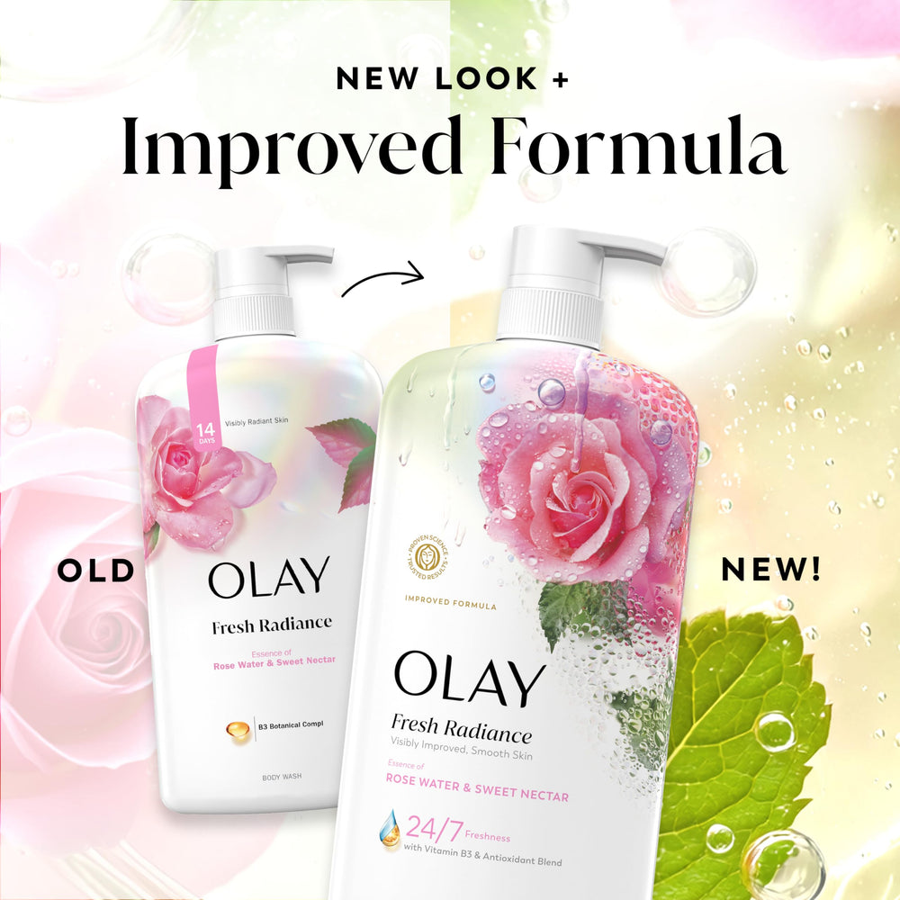 Olay 29oz bottle angled view showing full packaging and volume