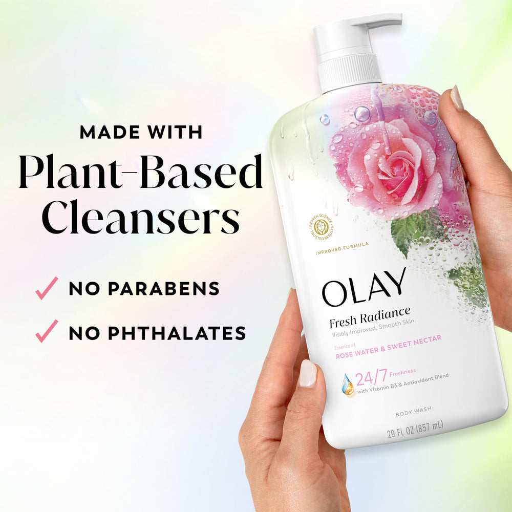 Olay bottle size comparison showing 29 fl oz scale and value