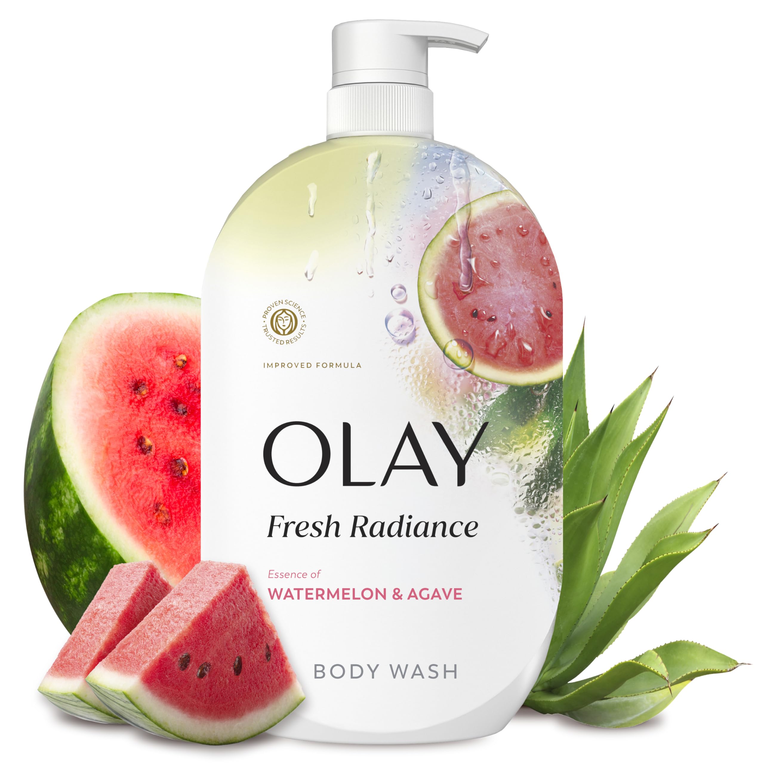 Olay Fresh Radiance front bottle showing size and label, brightens routine