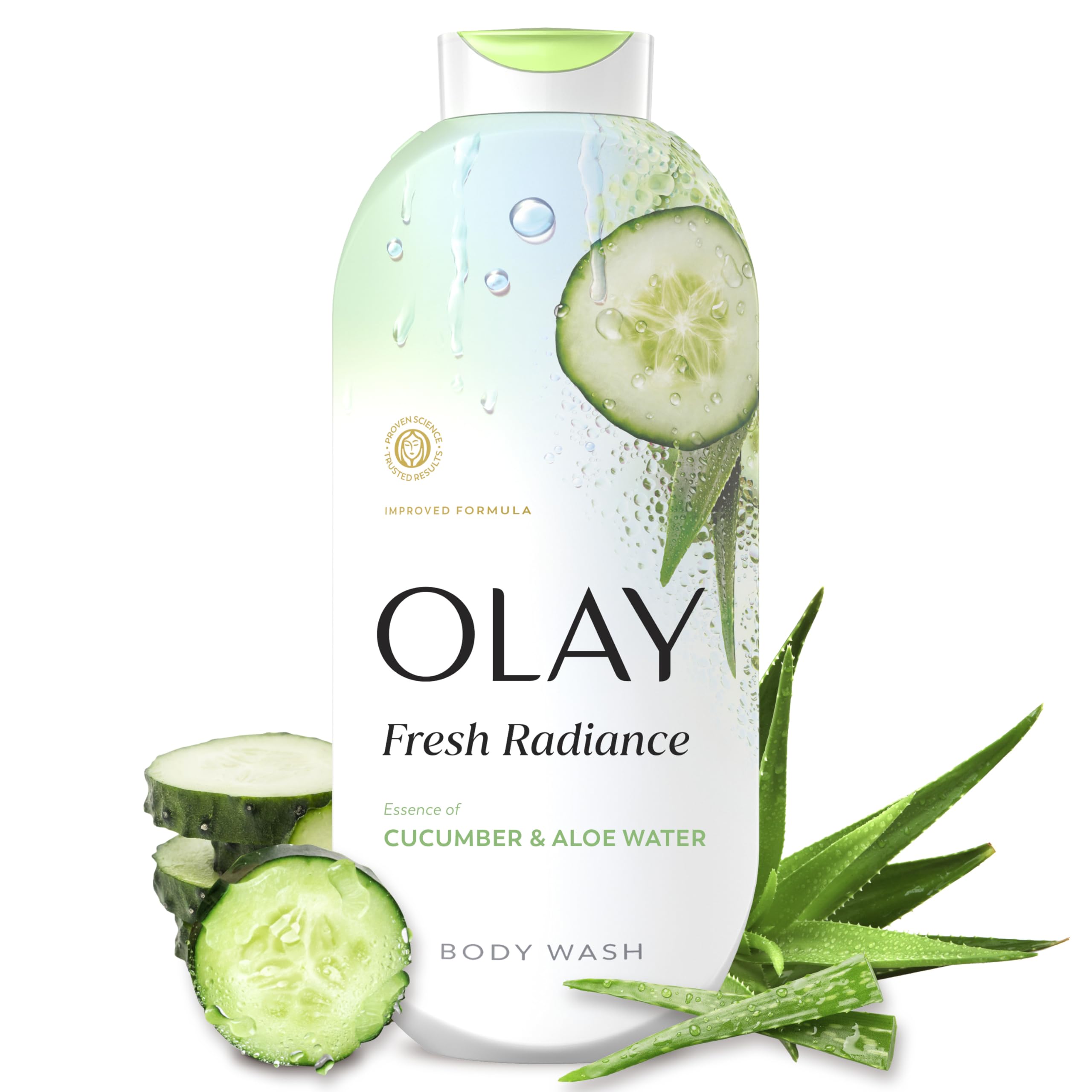 Olay fresh radiance front packaging shows clean branding and size