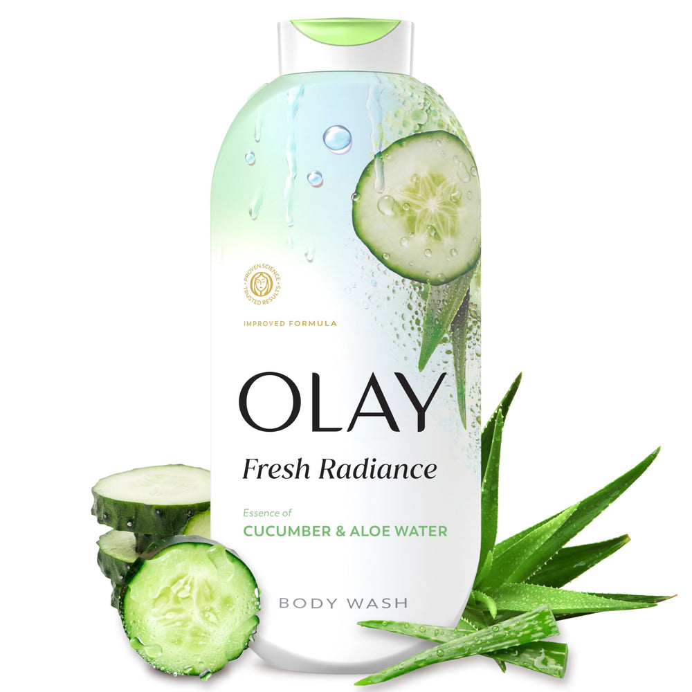 Olay fresh radiance front packaging shows clean branding and size
