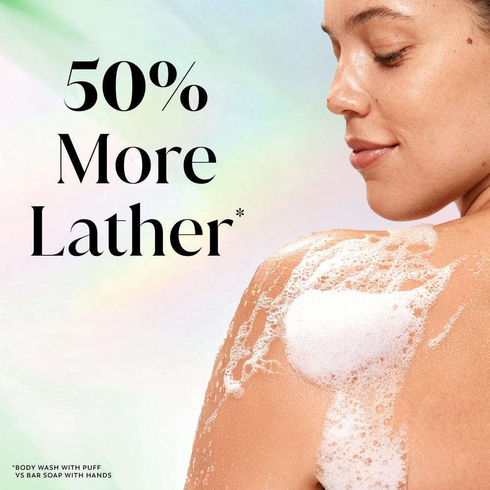 Olay fresh radiance in-shower use demonstrating gentle cleansing action