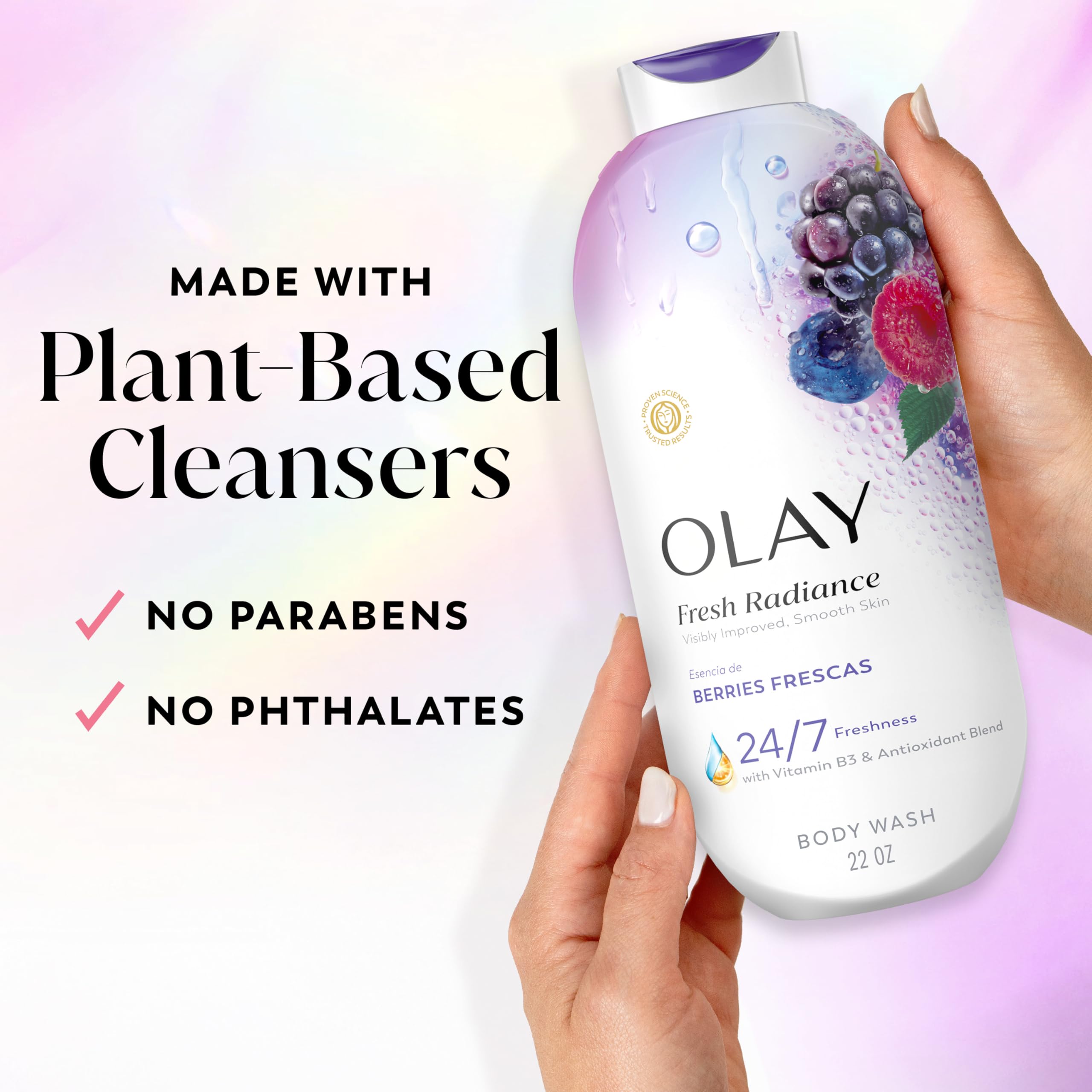 Olay ingredient label highlighting Vitamin B3 and antioxidant blend