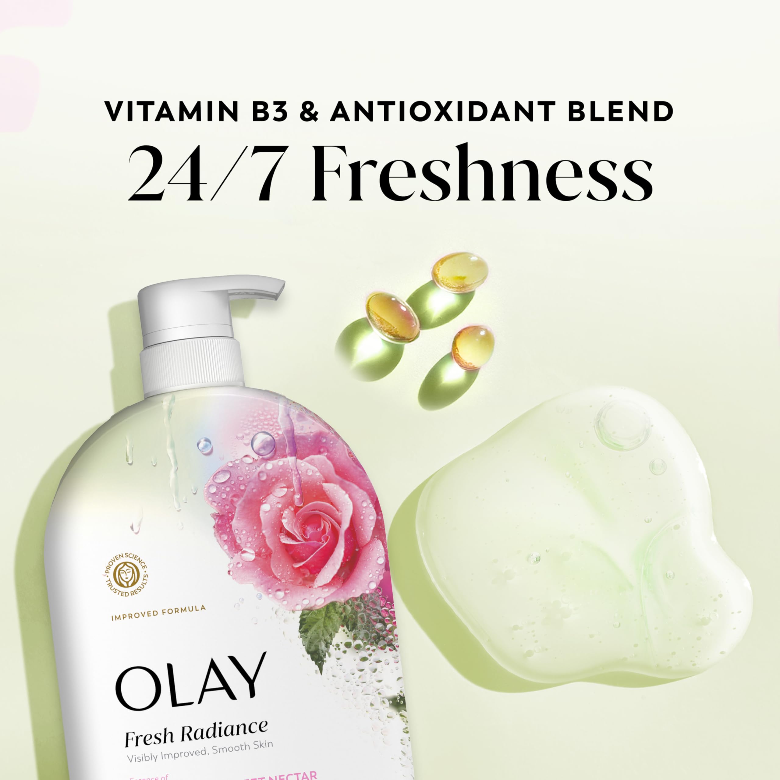 Olay lather on hand showing rich foam for gentle cleansing