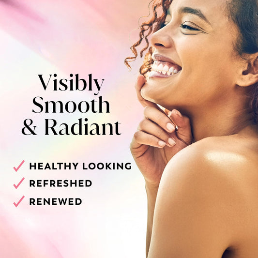 Olay body wash pouring to reveal creamy texture and cleansing benefit