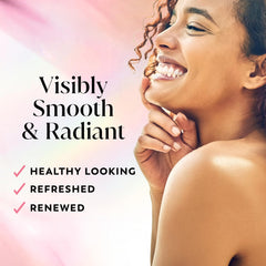 Olay body wash pouring to reveal creamy texture and cleansing benefit
