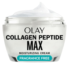 Olay jar front view showing collagen peptide 24 MAX and clear hydration benefit