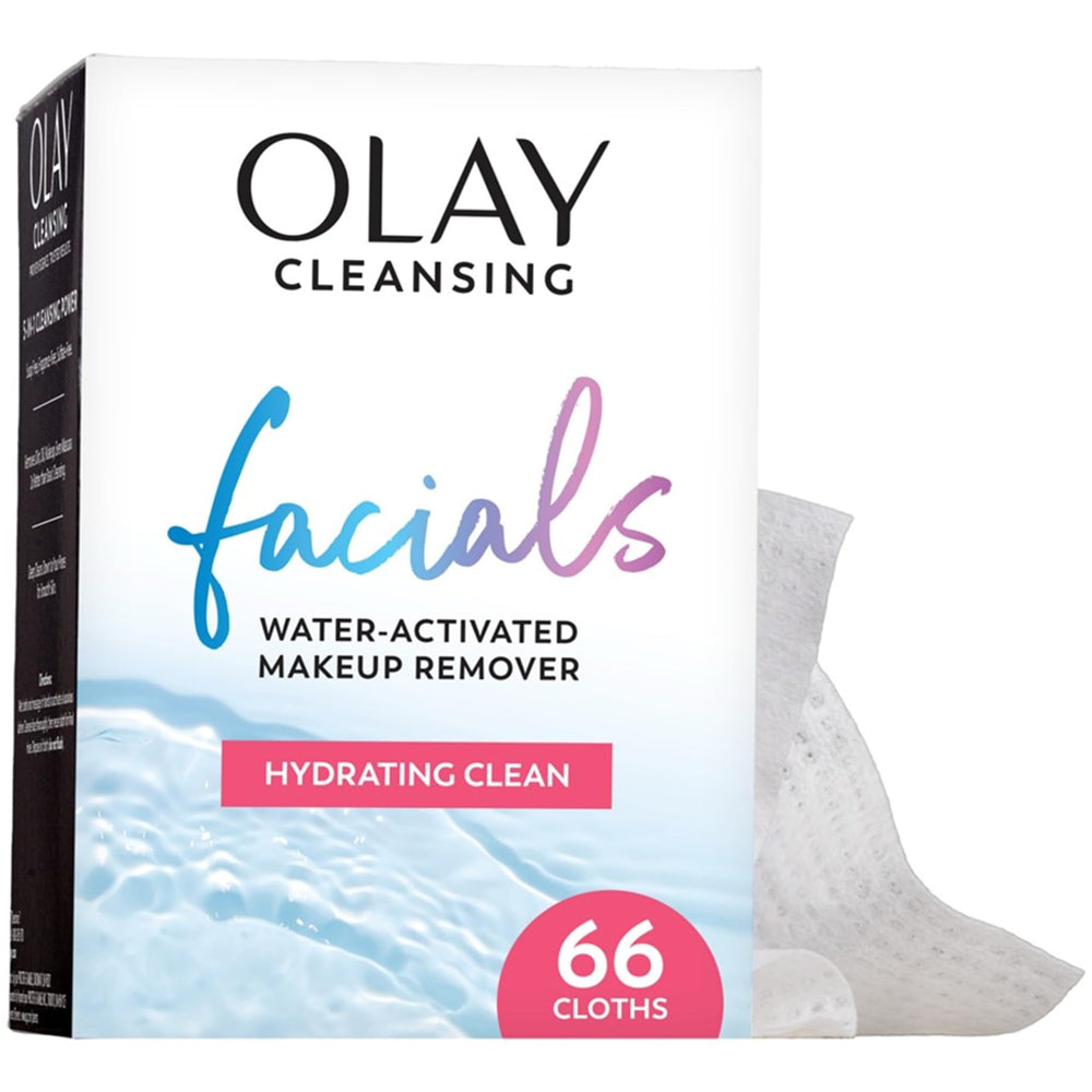 Olay front packaging 66 ct showing product convenience and count