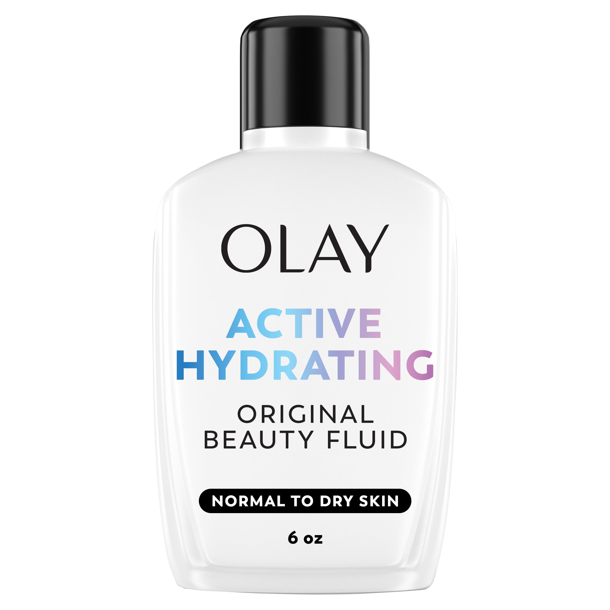 Olay front packaging showing 6 fl oz bottle and brand hydration benefit