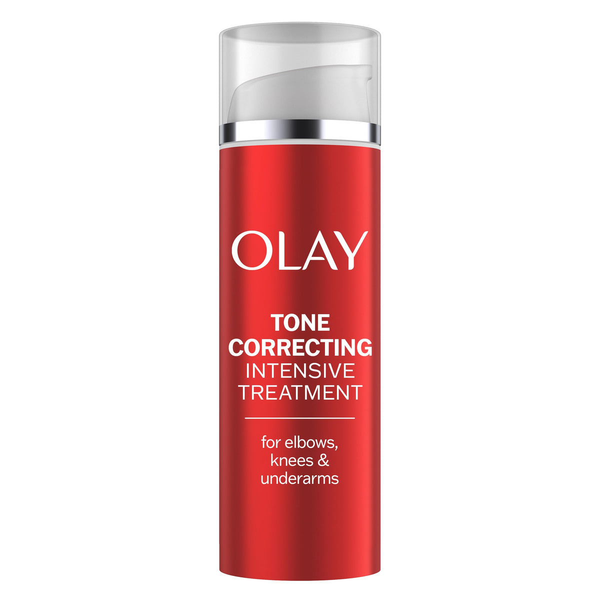 Olay front packaging showing tone correcting cream and benefits