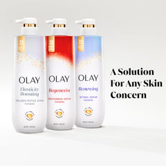 Olay in-shower lifestyle image using the wash for smoother-feeling skin