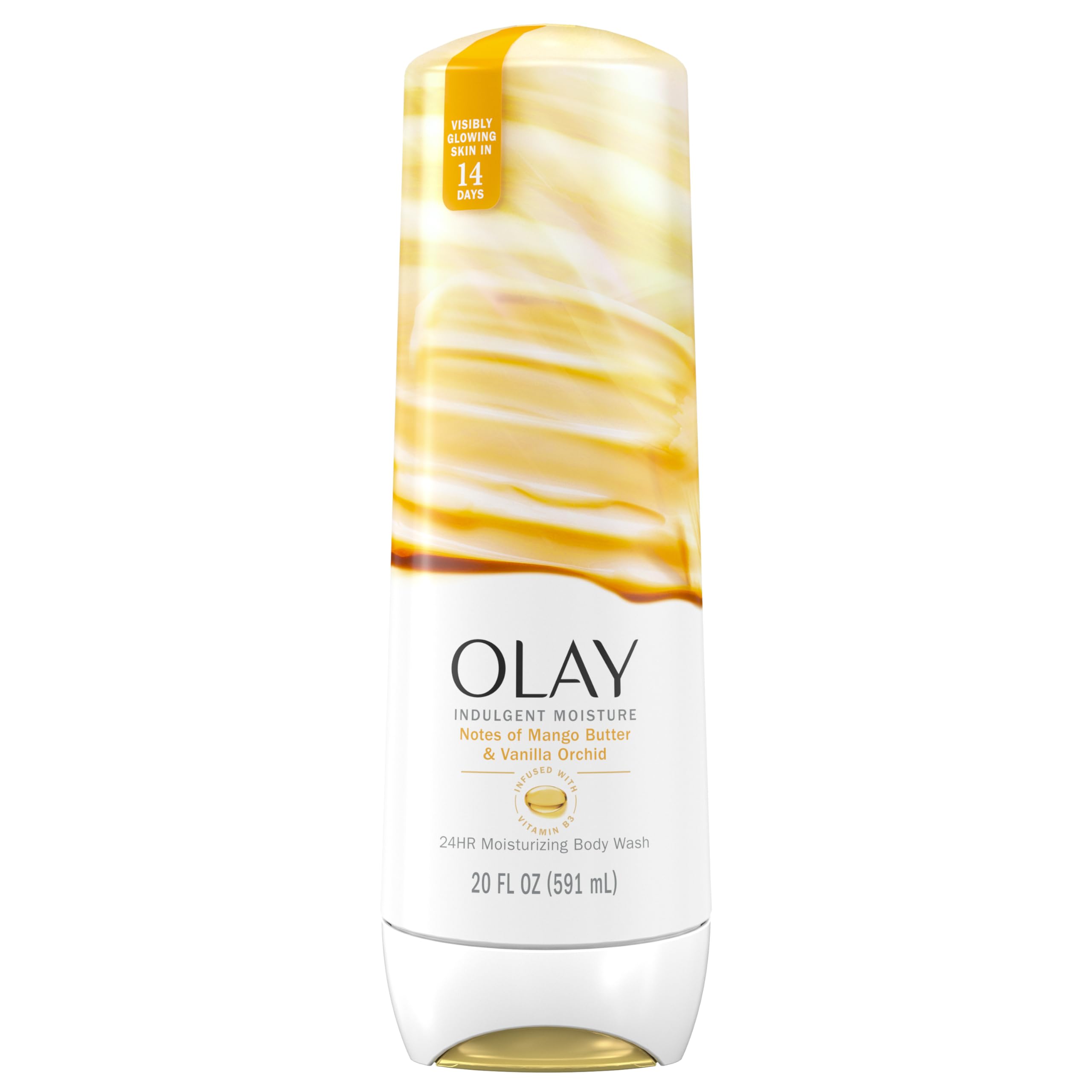Olay bottle front view showing scent and hydration benefit