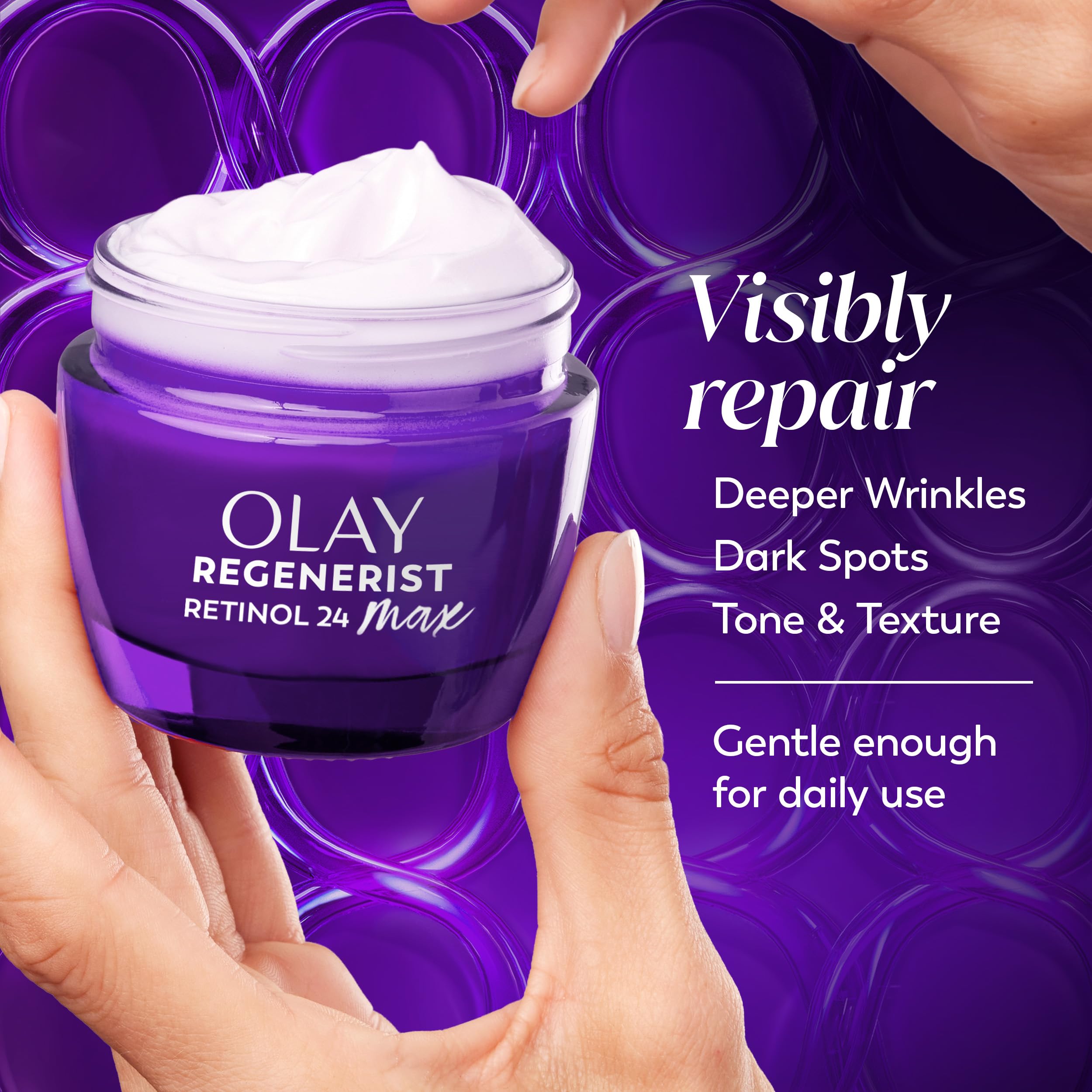 Olay ingredients label showing key actives like pro-retinol and niacinamide benefit