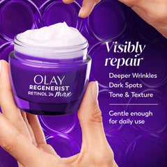 Olay ingredients label showing key actives like pro-retinol and niacinamide benefit