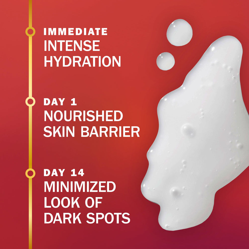 Olay jar with cream texture visible, highlighting quick absorption