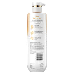 Olay bottle on bathroom shelf lifestyle shot conveying everyday radiance