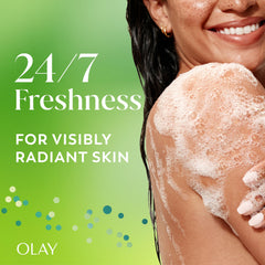 Olay creamy lather texture demonstrating rich foam for gentle thorough cleansing