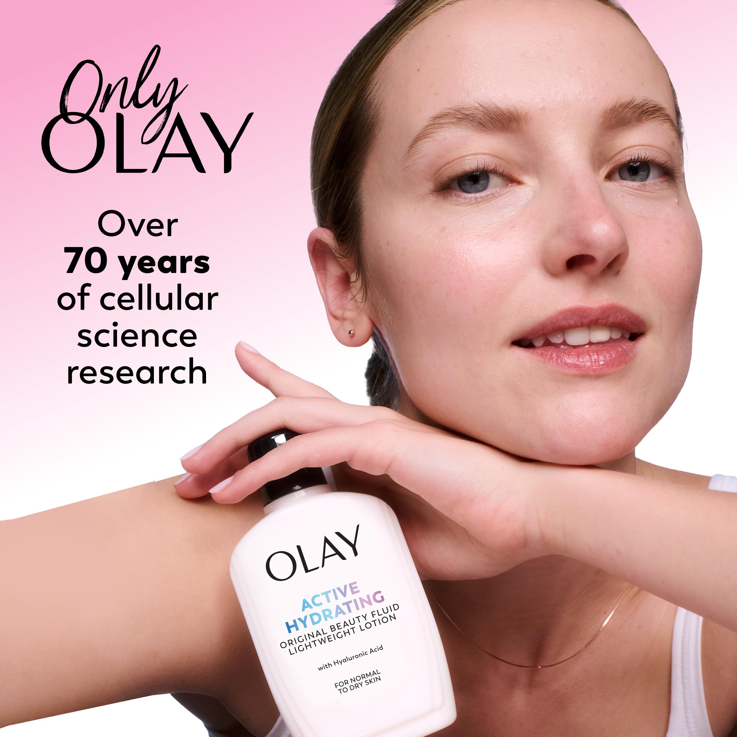 Olay nighttime bathroom routine scene showing product in nightly ritual benefit