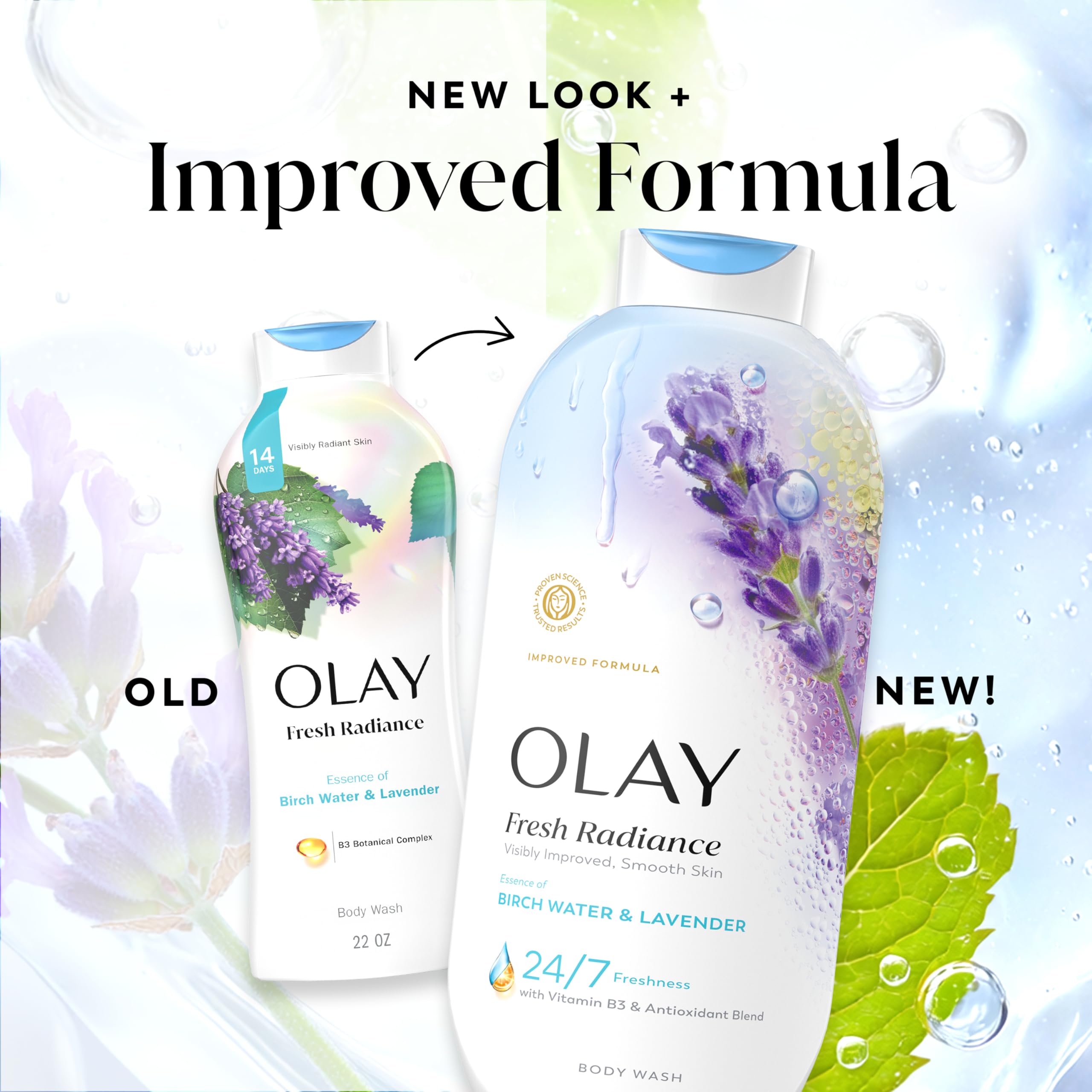 Olay with body lotion to show recommended two-step moisturizing routine