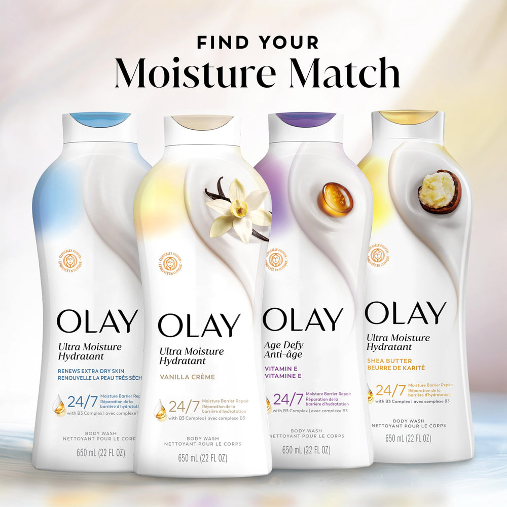 Olay bottle beside lotion showcasing step two moisturizing routine