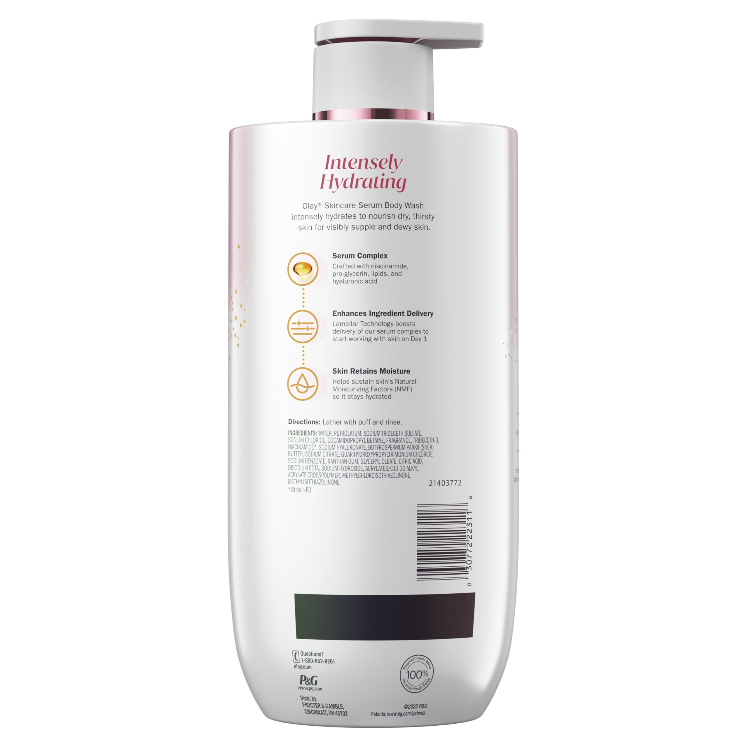 Olay paired with body lotion showing complementary regimen benefits