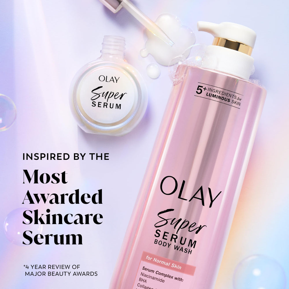 Olay product with pouf creating lather to show effective cleansing