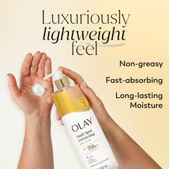 Olay pump close-up showcasing ease of dispensing and hygienic use
