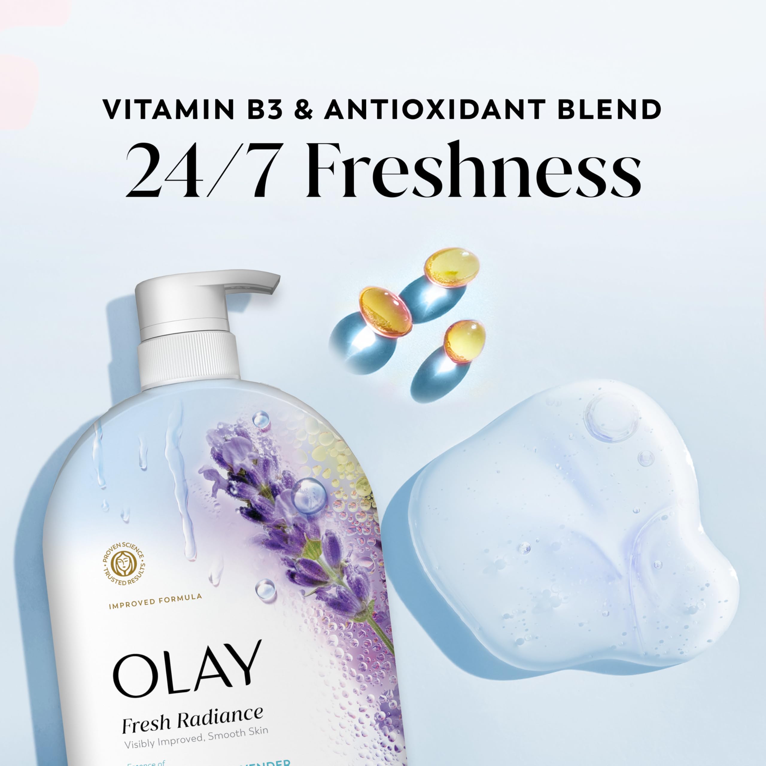 Olay pump dispensing lather that cushions skin and cleans gently