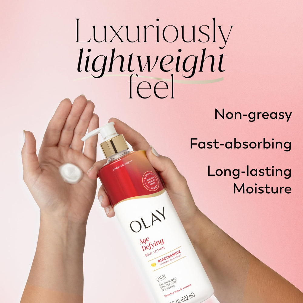 Olay pump dispenser ready for quick, mess-free use