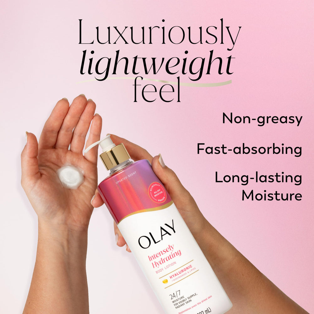 Olay pump top close-up for easy dispensing and control