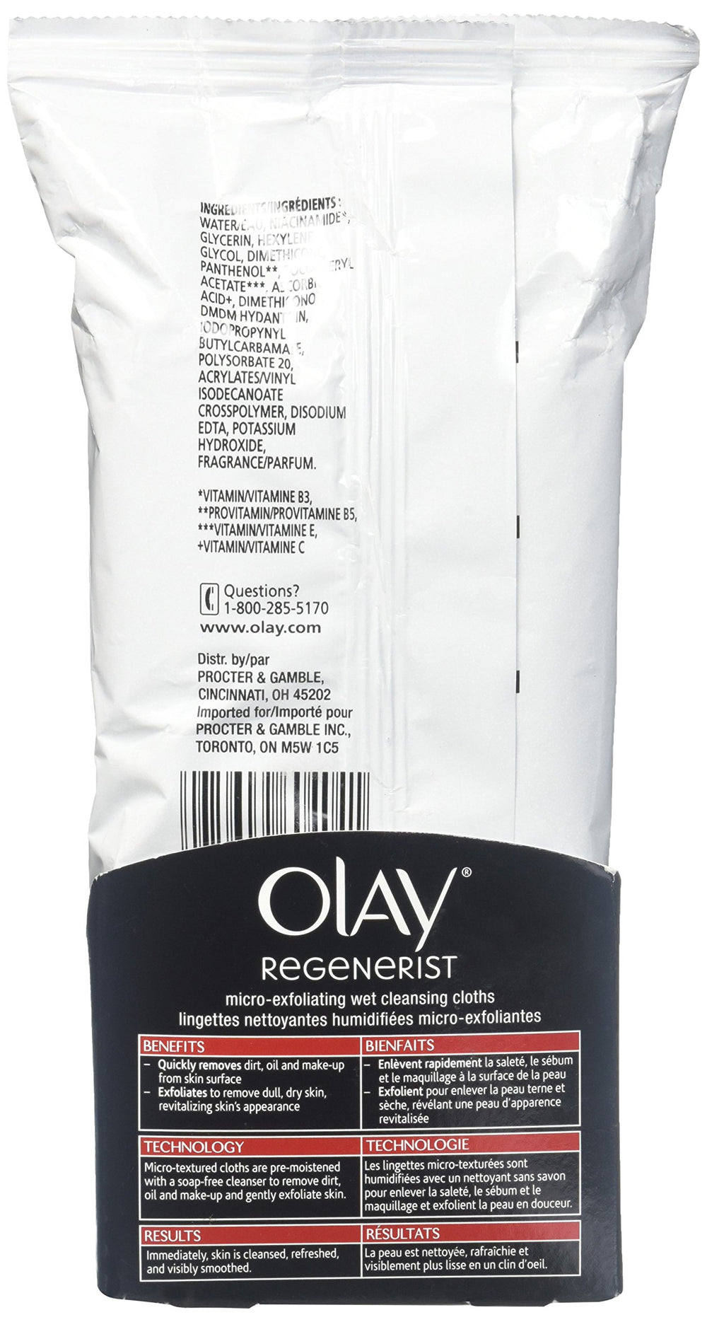 Olay Regenerist close-up of cloth texture demonstrating gentle exfoliation benefit