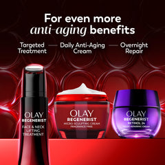Olay before and after skin comparison showing visible wrinkle improvement