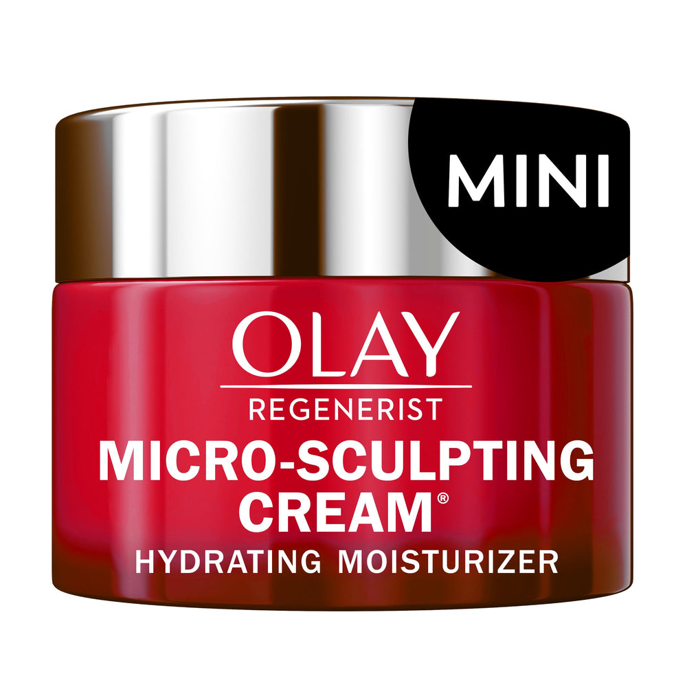 Olay Regenerist front jar showing compact trial package and easy testing
