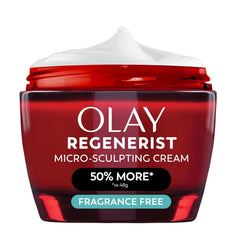 Olay jar front view showing packaging and firming moisturizer benefits