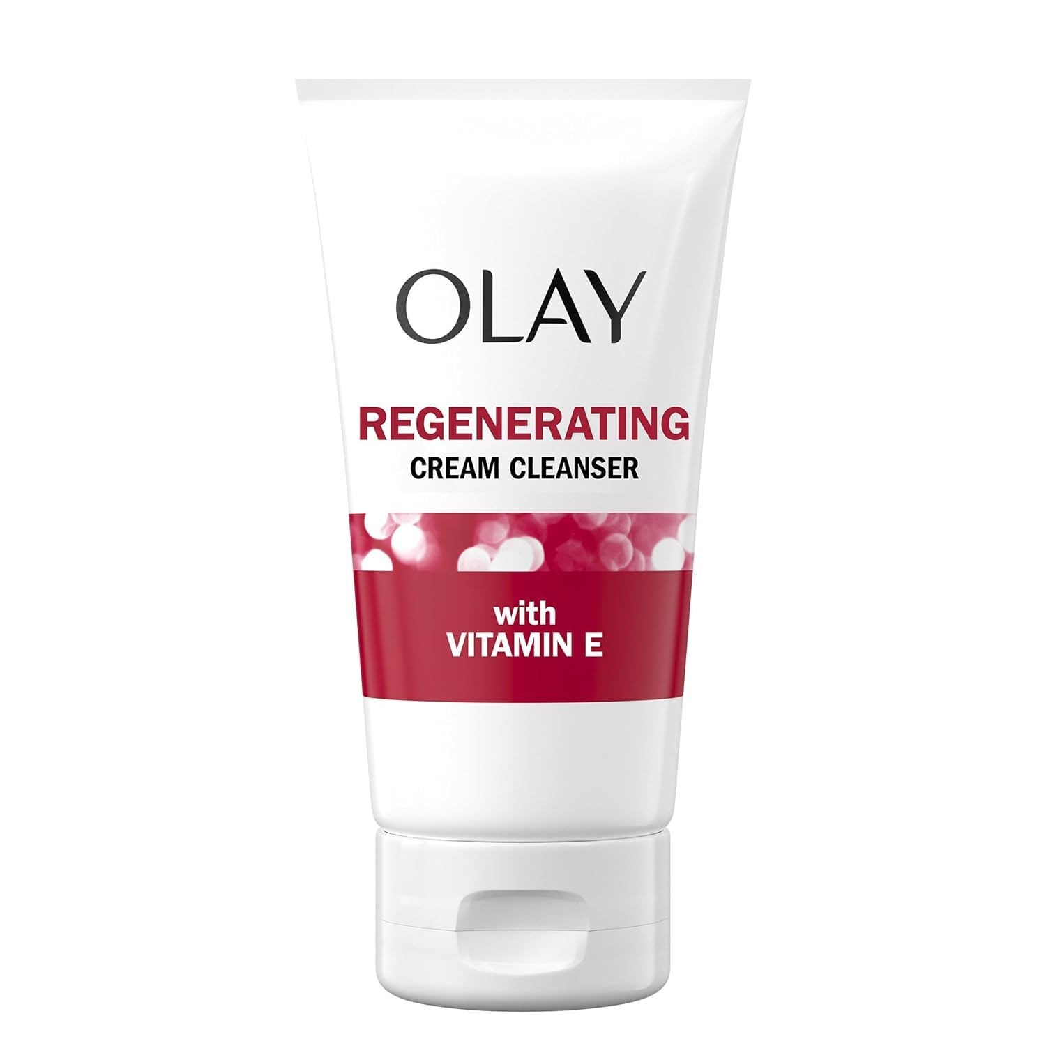 Olay Regenerist front tube showing product label and size, clear benefit: visible renewal