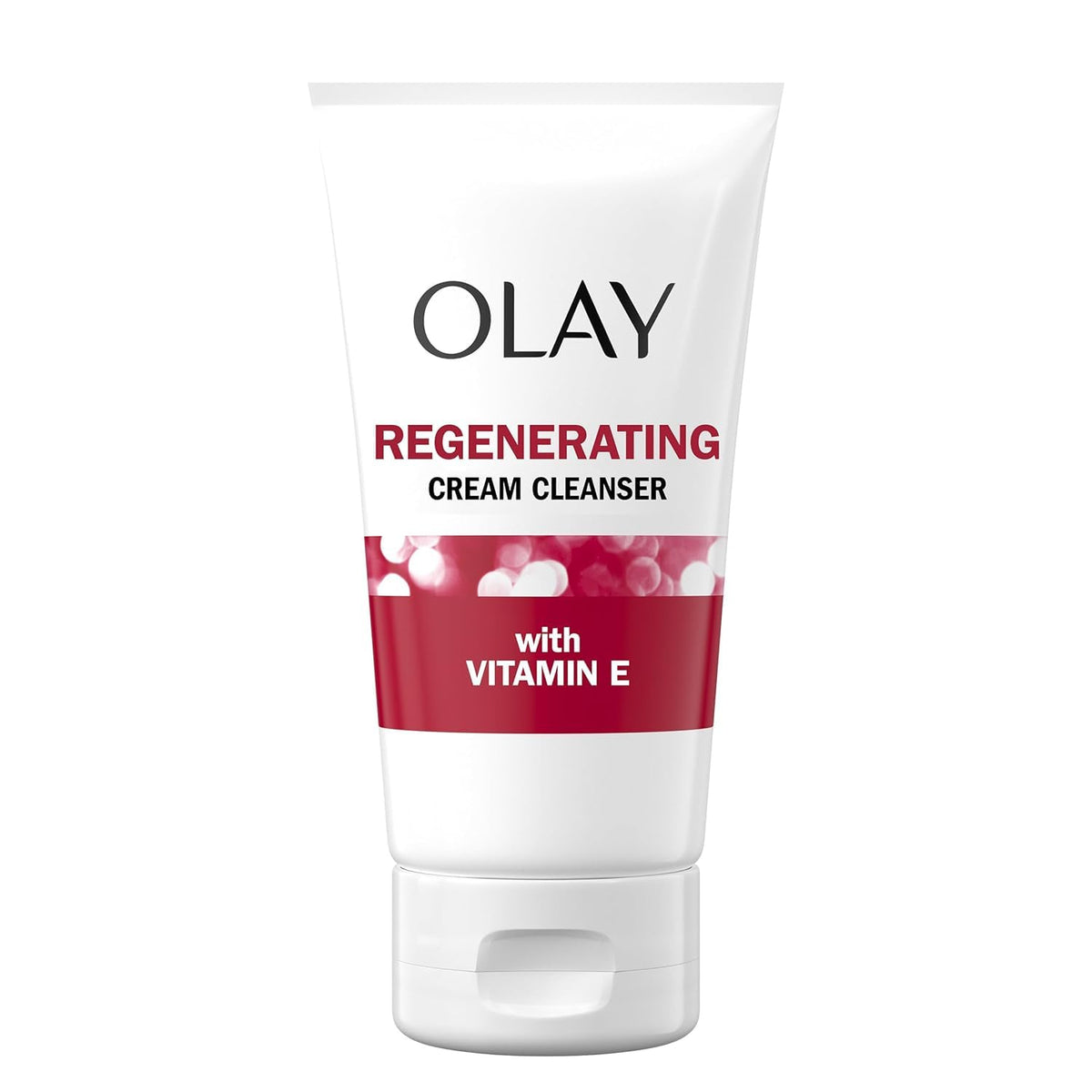 Olay Regenerist front tube showing product label and size, clear benefit: visible renewal