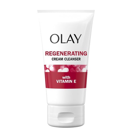 Olay Regenerist front tube showing product label and size, clear benefit: visible renewal