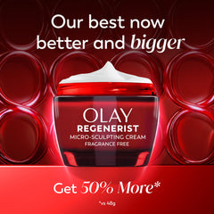 Olay open jar close-up showing cream texture and fast absorbing hydration