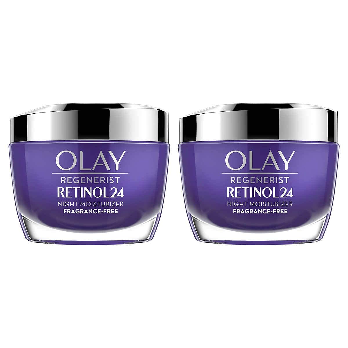 Olay Regenerist Retinol 24 front jar showing label and quick-absorbing cream benefits