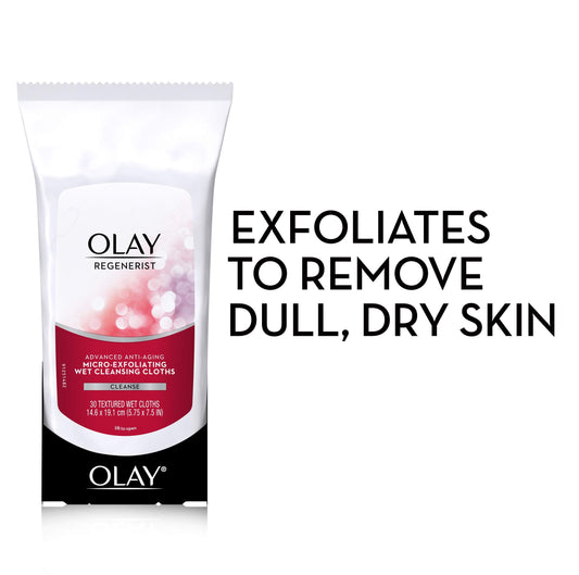 Olay close-up of textured cloth fibers that gently exfoliate for smoother skin