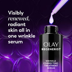Olay serum applied to skin illustrating smooth texture improvement