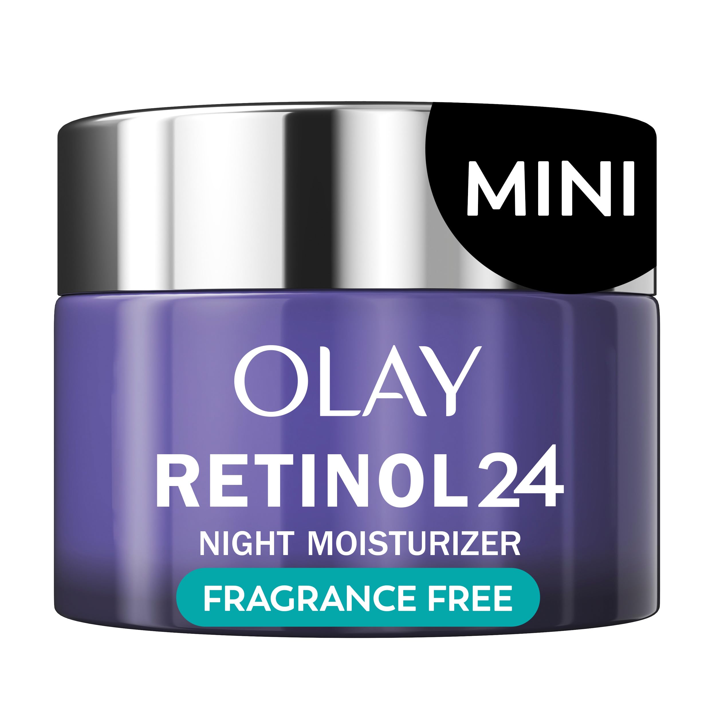 Olay retinol 24 front packaging showing trial-size tube and benefit