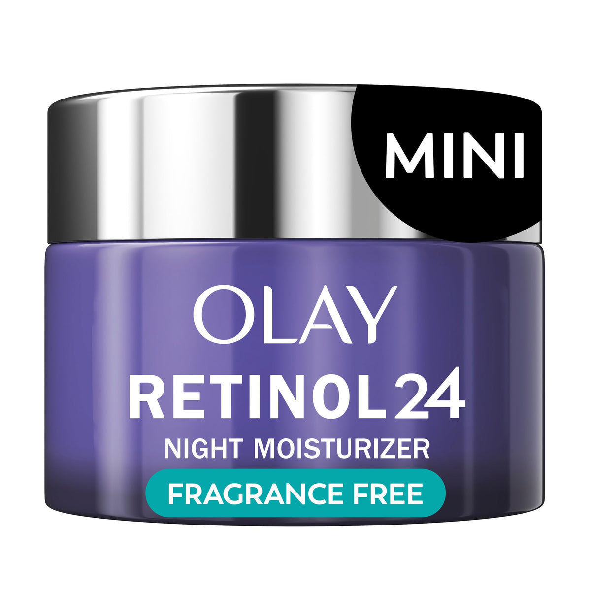Olay retinol 24 front packaging showing trial-size tube and benefit