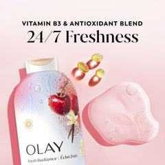 Olay rich lather on hand demonstrating creamy foam and cleansing