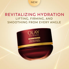 Olay Science close-up of jar label emphasizing peptide complex benefit