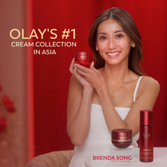 Olay Science cream open jar with gel-like texture for fast-absorbing hydration