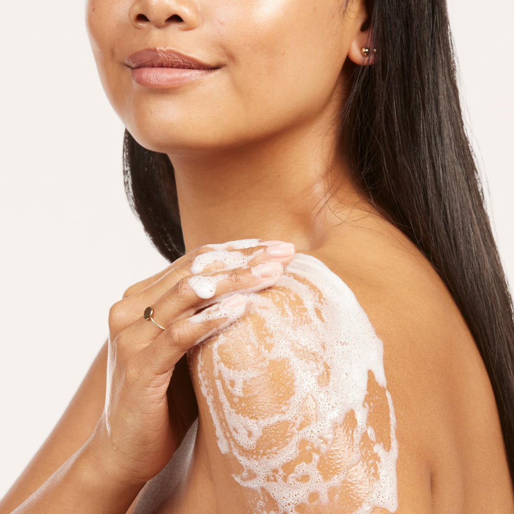 Olay close-up of shea butter ribbons texture for deep conditioning
