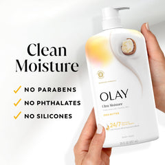 Olay used in shower scene showing relaxing cleanse and daily routine benefit