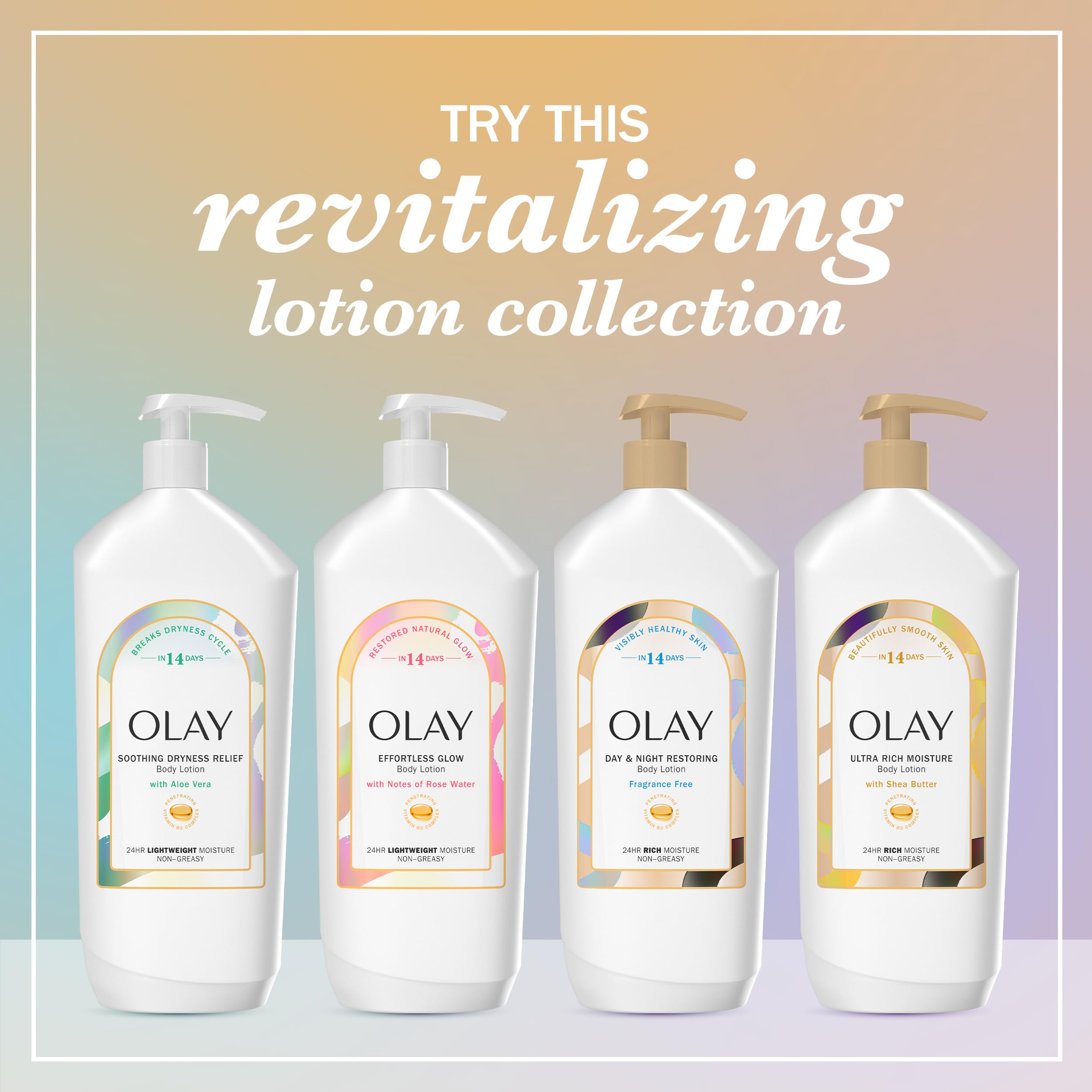 Olay bottle next to hand for scale, conveys generous 18 fl oz supply